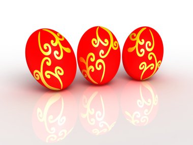 3D kırmızı Paskalya yortusu yumurta