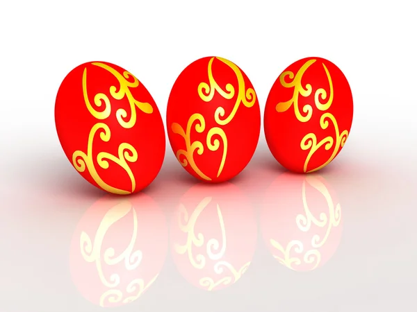 stock image 3d red easter eggs