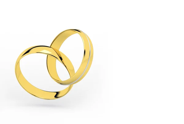 3D anillos de boda de oro — Foto de Stock
