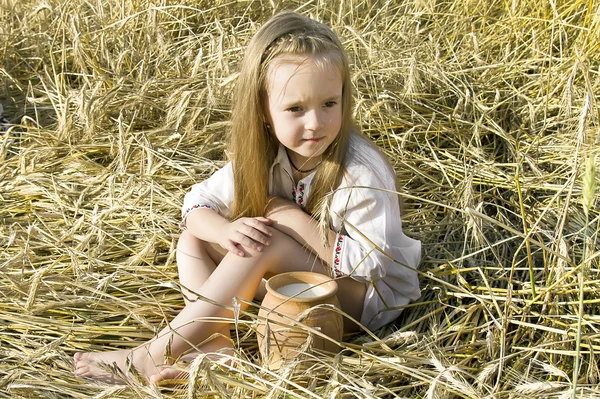 Criança em um campo — Fotografia de Stock