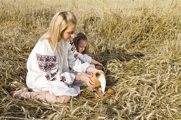 stock image Girl with a sleeping baby