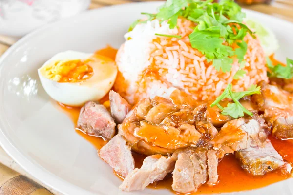 Arroz con cerdo asado — Foto de Stock