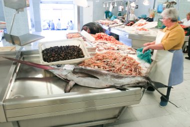 Fish Market, Vigo, Spain. clipart