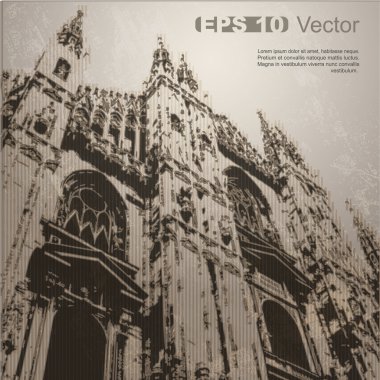 Facade of Milan Cathedral (Duomo di Milano), Lombardy, Italy clipart