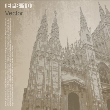 Facade of Milan Cathedral (Duomo di Milano), Lombardy, Italy clipart