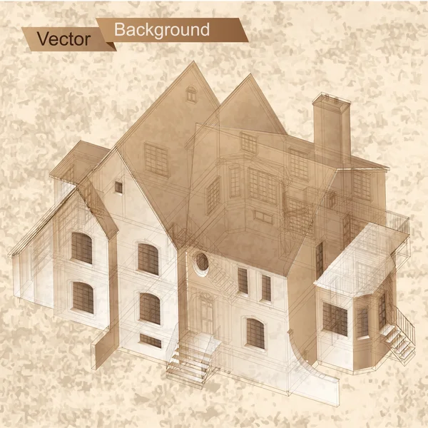 Sfondo architettonico vintage — Vettoriale Stock