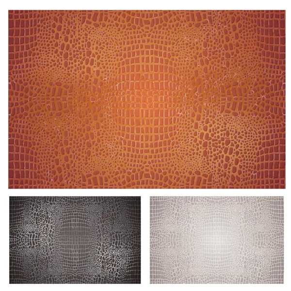 Ensemble de textures en cuir crocodile (vecteur) ) — Image vectorielle