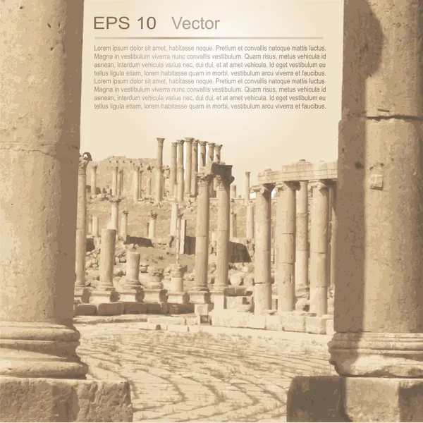 Ruins of Ancient City of Gerasa in Jerash, Jordan — Stock Vector