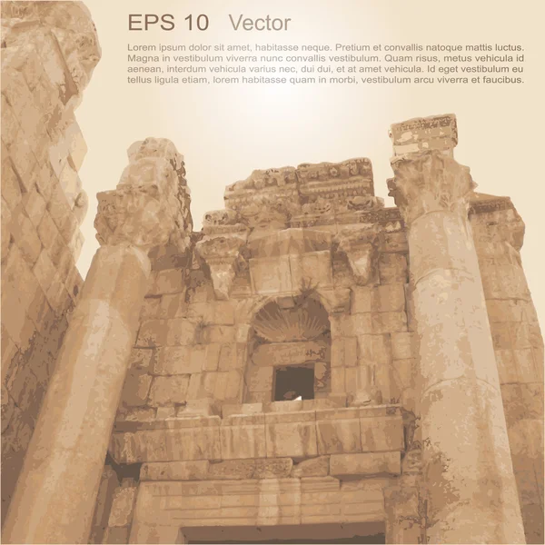 Ruiny starověkého města gerasa v Džeraši, Jordánsko — Stockový vektor