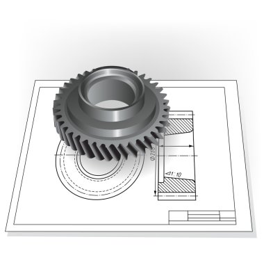 Wheel gear. Vector clip-art clipart