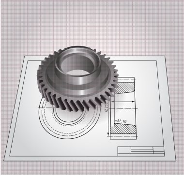 Wheel gear. Vector clip-art clipart