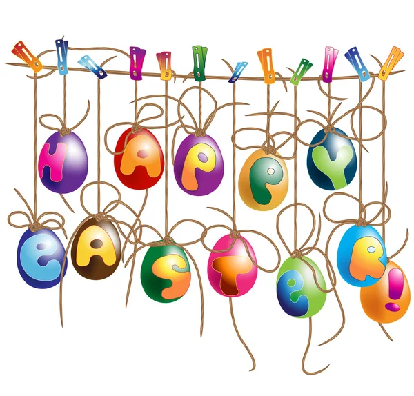 stock vector Hanging Easter Eggs - design element. Vector clip-art