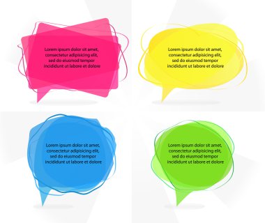 Transparent colorful speech bubbles clipart