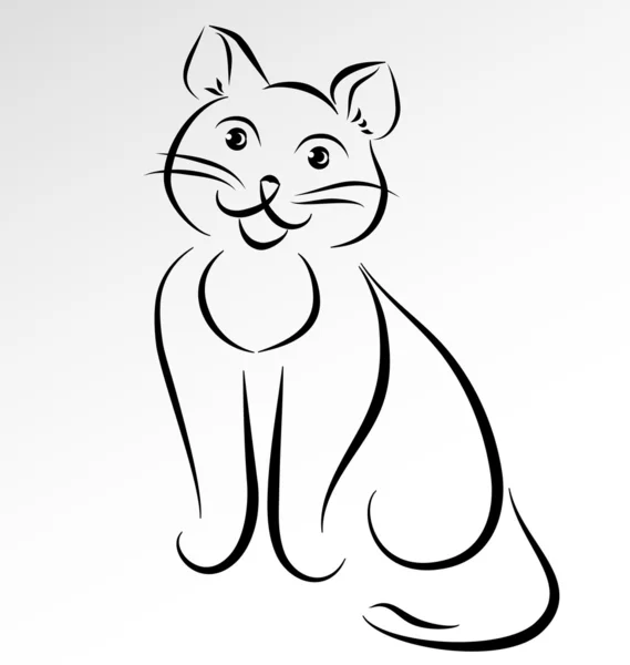 Tatlı vektör kedi — Stok Vektör