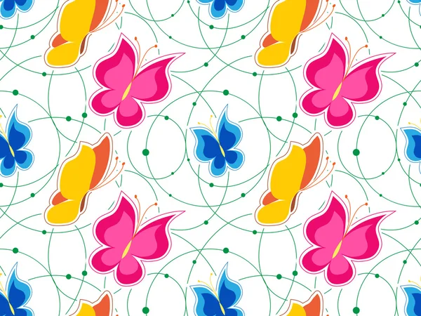 Άνευ ραφής διάνυσμα μοτίβο με πεταλούδες — Διανυσματικό Αρχείο
