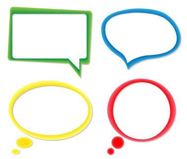 Colorful speech bubbles, vector clipart