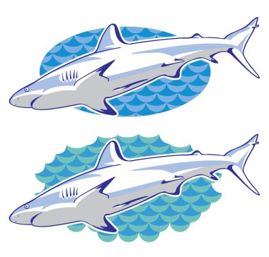 Drawing of a shark clipart