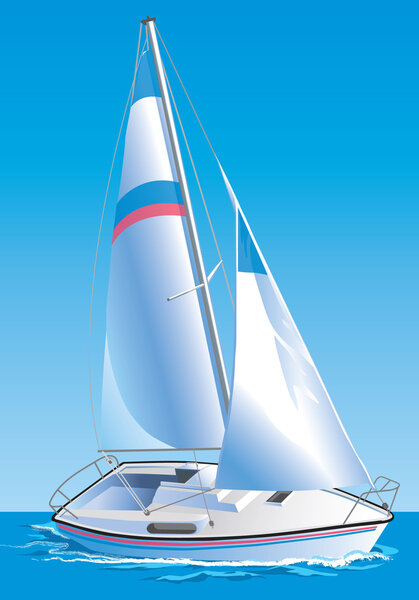 Vector drawing of the yacht