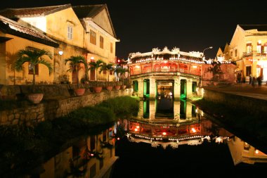 Old japanese bridge at night in Hoi An, Vietnam clipart