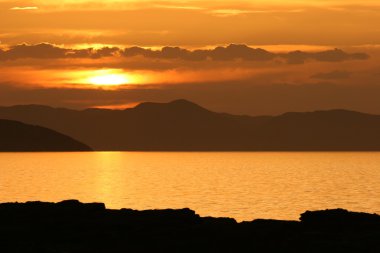 gün batımında Turkana Gölü ', kenya