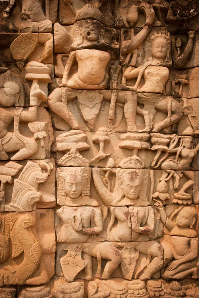 Detalhes de escultura de pedras, Angkor Wat, Camboja — Fotografia de Stock