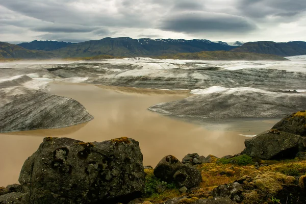 Widok na majestatyczny lodowiec vatnajokull, Islandia — Zdjęcie stockowe