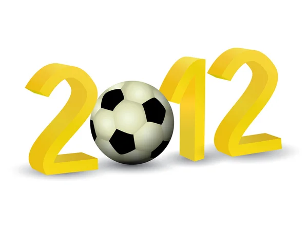 stock vector Year 2012 in 3D with soccer football