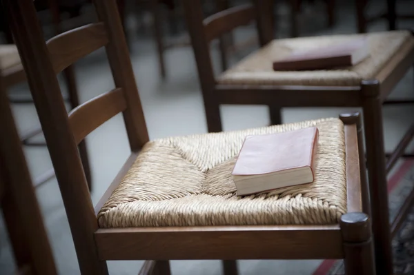 stock image Bible on church chair