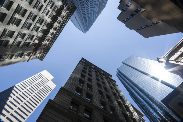 stock image Group of tall office buildings