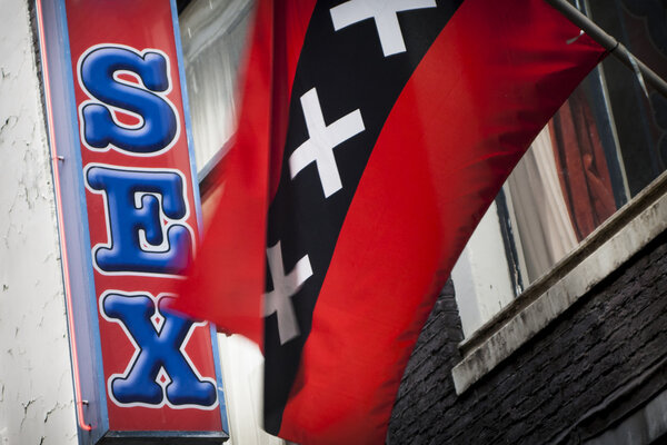 Sex sign with Amsterdam flag