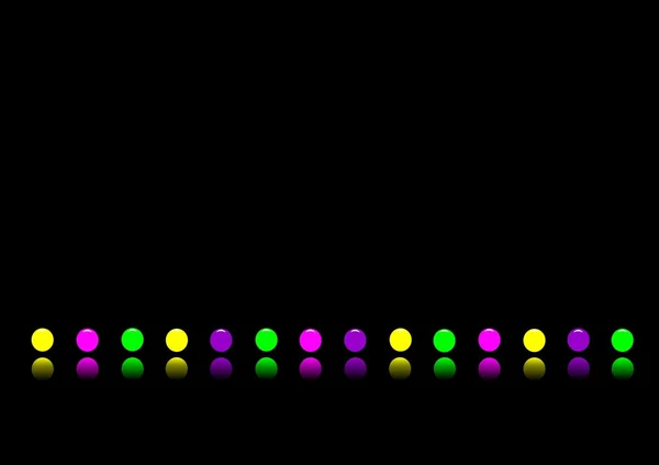 Fondo negro con esferas de color — Vector de stock
