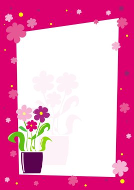 Card with flowers clipart