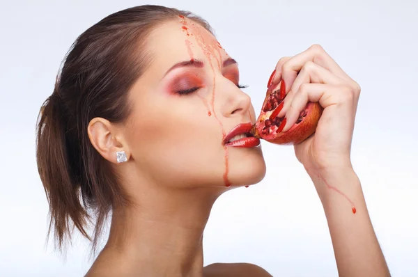 stock image Pomegranate girl