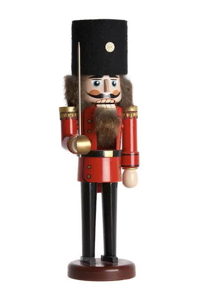 Close up of a traditional nutcracker on white background — Stock Photo, Image