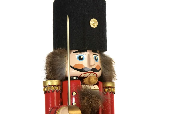 Close up view of a traditional nutcracker on white background — Stock Photo, Image