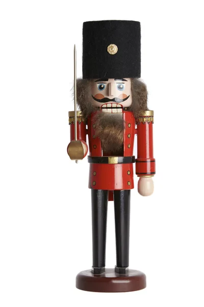 Close up of a traditional nutcracker on white background — Stock Photo, Image