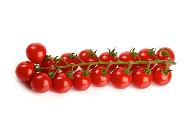 在白色背景前的新鲜红樱桃番茄 — 图库照片