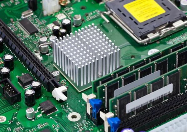 Close-up of the electronic components in a computer — Stock Photo, Image