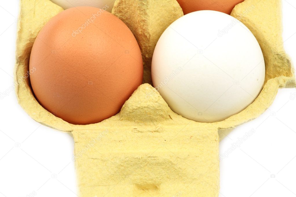 Two eggs in a carton - Close-up