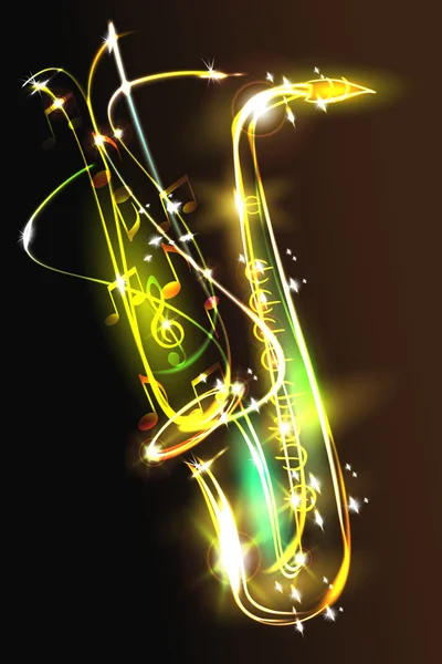 Le saxophone magique — Image vectorielle