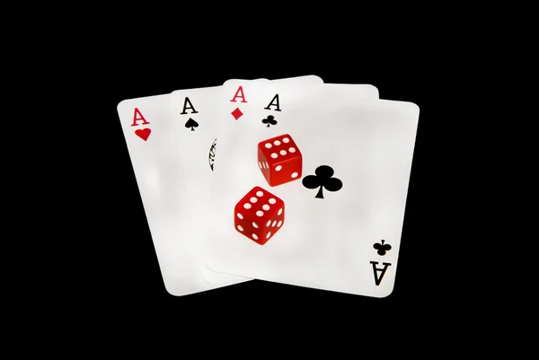 stock image Playing cards and dices