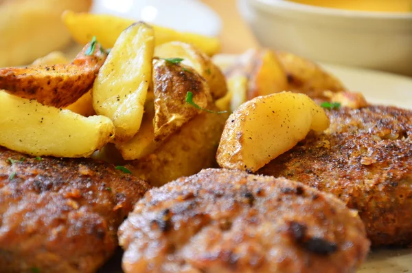 stock image Steak with french fired