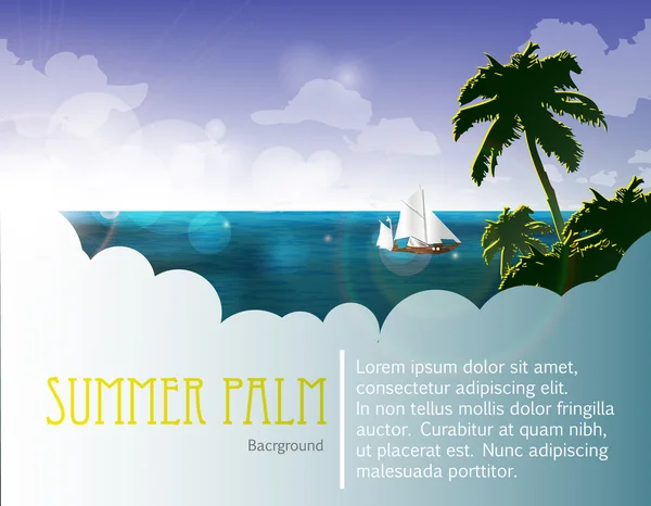 Ilustración vectorial del conjunto de banners de playa de verano — Vector de stock
