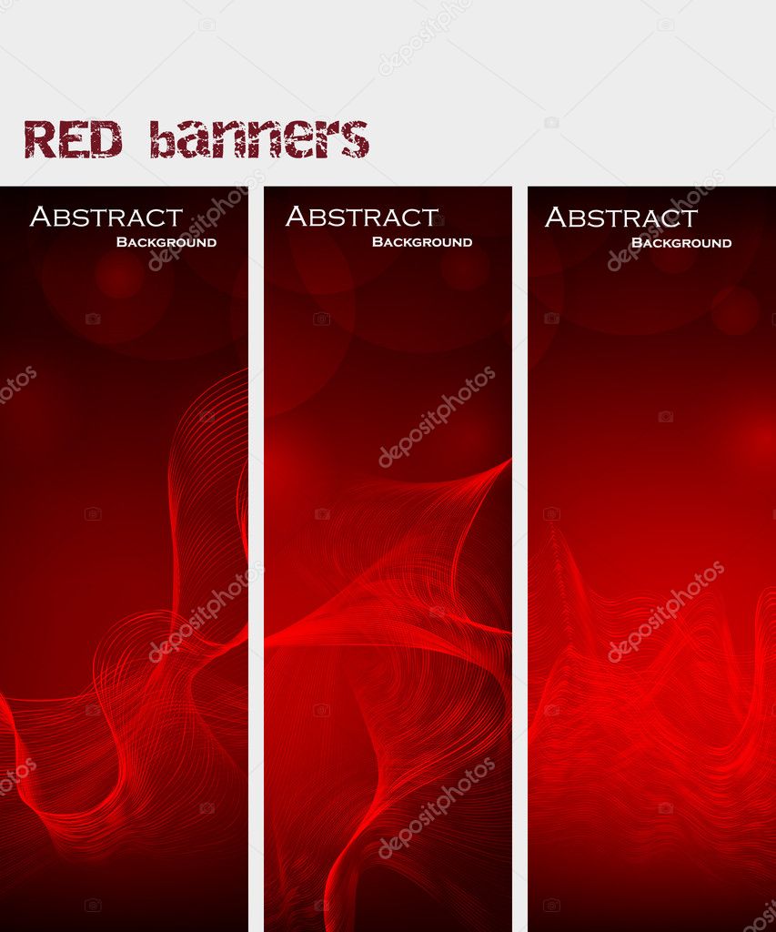 Abstract background. red banners. Vector Illustration