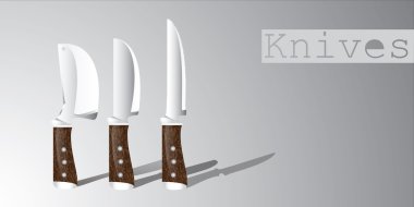 A set of knives clipart