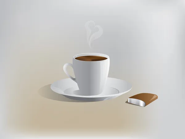 Café en una taza — Vector de stock