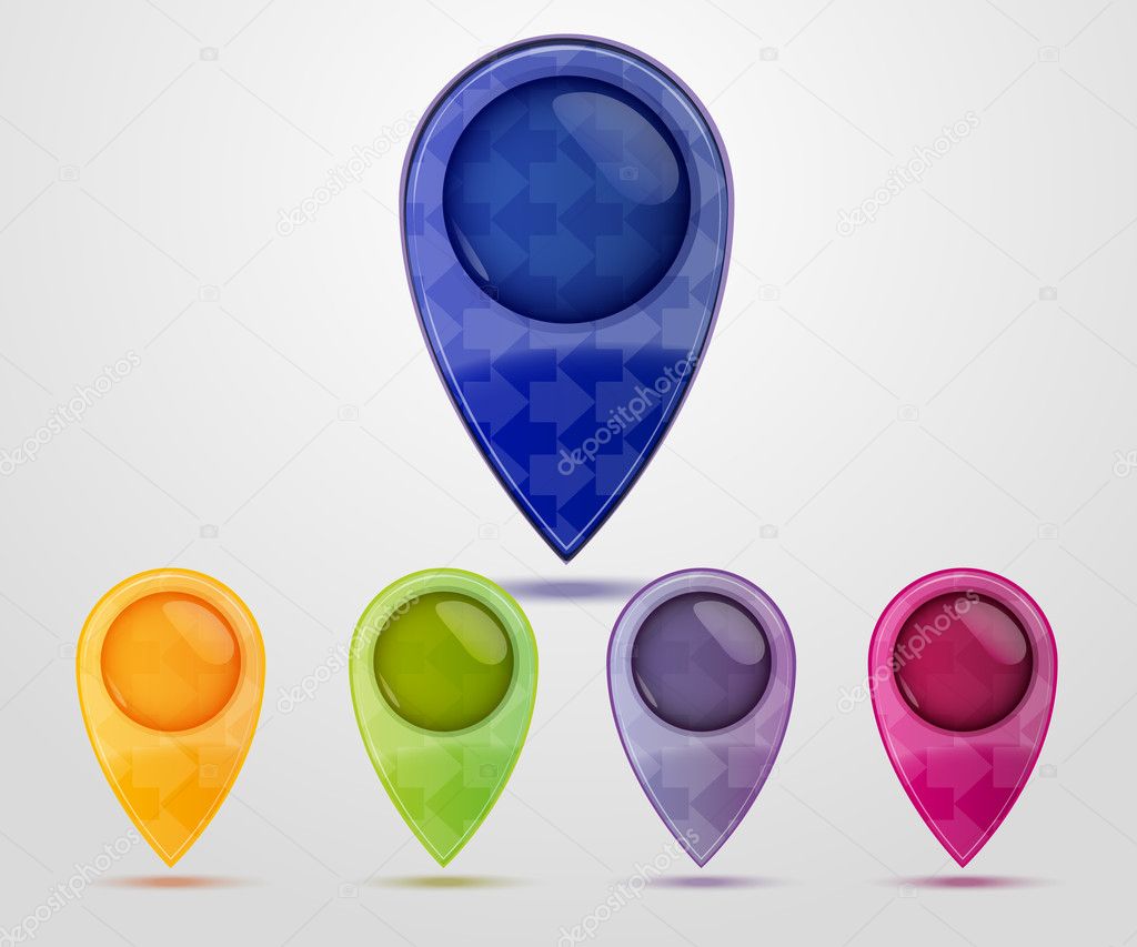 Set of Colorful Map Markers