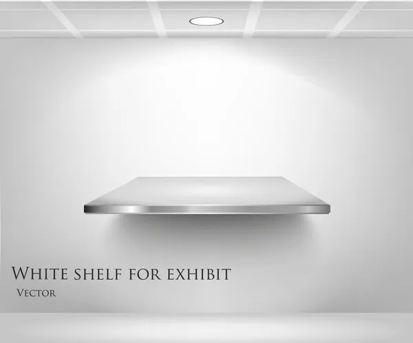 3d isolated Empty shelf for exhibit — Stock Vector