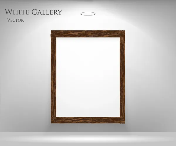 Galerie Intérieur avec cadres vides sur le mur — Image vectorielle