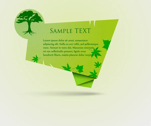 Ομιλία Πράσινη φούσκα με δέντρο — Διανυσματικό Αρχείο